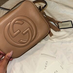 Gucci Beige Leather Crossbody Bag